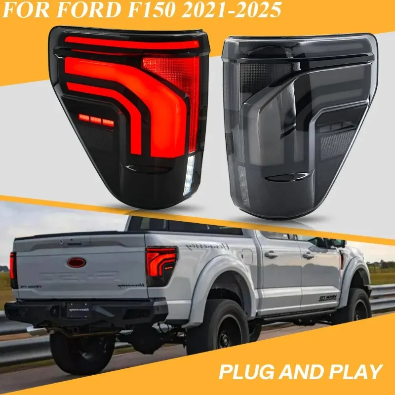 Для Ford F150 2021-2025 светодиодные задние фонари, дымчатая пара с последовательным указателем поворота, черные задние фонари
Для Ford F150 2021-2025 светодиодные задние фонари, дымчатая пара с последовательным указателем поворота, черные задние фонари