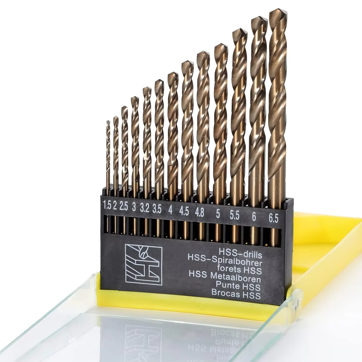 13 PCS Cobalt Drill Bit Set M35 High Speed Steel Twist Drill Bits 3/16"-1/2" Hardened Metal, Stainless Steel,Cast Iron,Wood
13 PCS Cobalt Drill Bit Set M35 High Speed Steel Twist Drill Bits 3/16"-1/2" Hardened Metal, Stainless Steel,Cast Iron,Wood