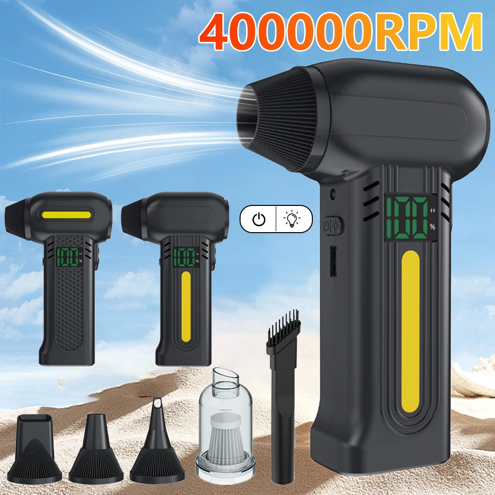 2in1 Super Powerful Air Blower 400000RPM Portable Air Duster with LED Lighting 10000mAh Turbo Violent Fan souffleur air puissant
2in1 Super Powerful Air Blower 400000RPM Portable Air Duster with LED Lighting 10000mAh Turbo Violent Fan souffleur air puissant