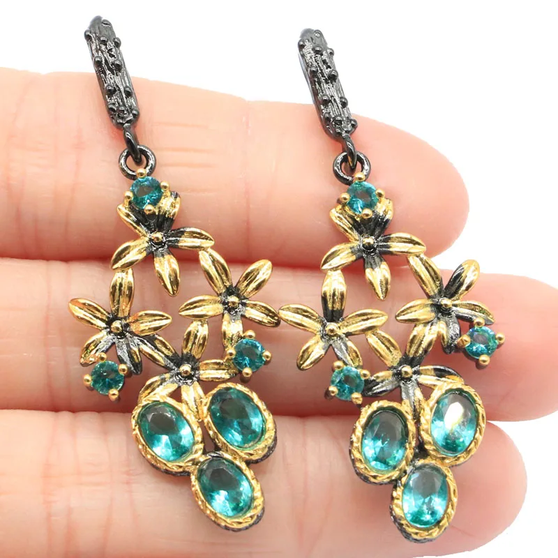 50x20mm Vintage Bohemia Design Blue Aquamarine Green Peridot Rhodolite Garnet Blue Topaz Women Black Gold Silver Earrings
50x20mm Vintage Bohemia Design Blue Aquamarine Green Peridot Rhodolite Garnet Blue Topaz Women Black Gold Silver Earrings