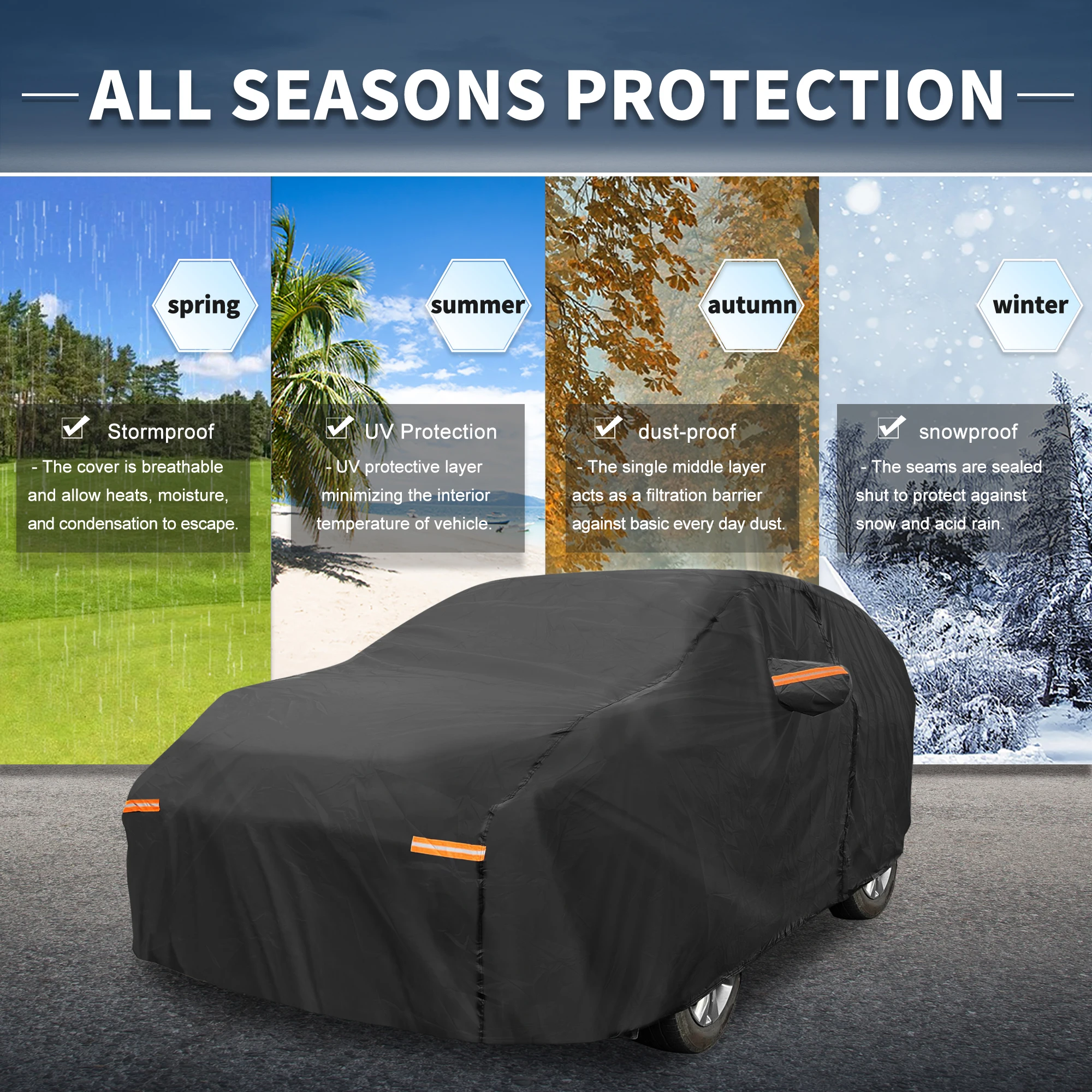 Uxcell Car Cover Outdoor Waterproof Sun Rain Snow Hail Protection with Left Side Door Zipper Aluminum Film for Toyota Sienna
Uxcell Car Cover Outdoor Waterproof Sun Rain Snow Hail Protection with Left Side Door Zipper Aluminum Film for Toyota Sienna