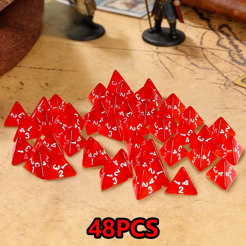 48pcs MGETRADE D4 Dice Set Transparent Red Suitable for Role-Playing Games, Board Games, Tabletop RPGs, Compatible for Adults
48pcs MGETRADE D4 Dice Set Transparent Red Suitable for Role-Playing Games, Board Games, Tabletop RPGs, Compatible for Adults