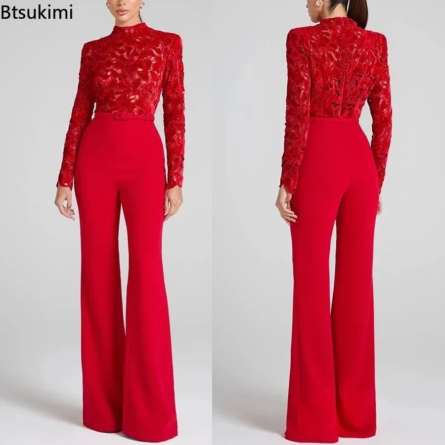 Elegant Jumpsuits for Women Spring New Sexy Hollow Out One Piece High Waist Embroidery Jumpsuit Lace Spliced Lady Commut Rompers
Elegant Jumpsuits for Women Spring New Sexy Hollow Out One Piece High Waist Embroidery Jumpsuit Lace Spliced Lady Commut Rompers