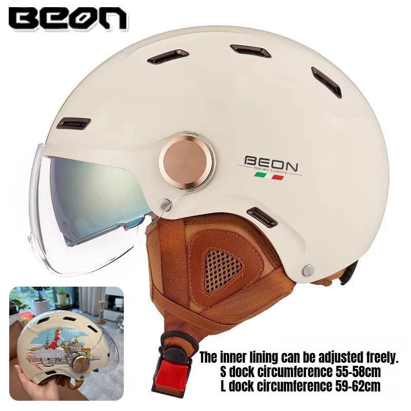 Ретро-мотошлем Beon с регулируемой двойной линзой для мотокросса, гонок и электроскутеров (Capacete De Motocicleta)
Ретро-мотошлем Beon с регулируемой двойной линзой для мотокросса, гонок и электроскутеров (Capacete De Motocicleta)