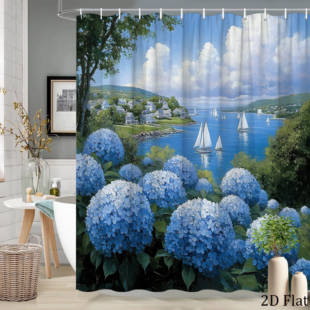 Large Blue Hydrangea Floral Shower Curtain Coastal Village Bath Decor Nautical Print Waterproof Bathroom Curtain 180x200cm
Large Blue Hydrangea Floral Shower Curtain Coastal Village Bath Decor Nautical Print Waterproof Bathroom Curtain 180x200cm
