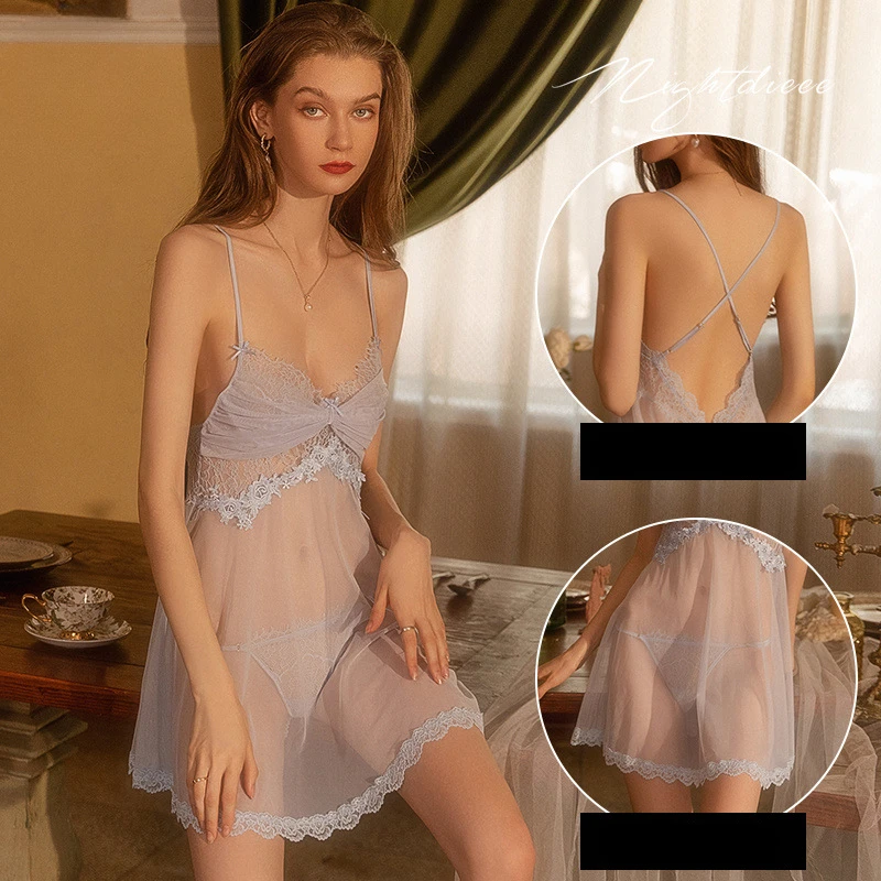 Deep V Lace Emboridery Sexy Dress Women Beauty Back Halter Neck French Sweet Nightgowns Suspender Sleep Dress with Panty 2024
Deep V Lace Emboridery Sexy Dress Women Beauty Back Halter Neck French Sweet Nightgowns Suspender Sleep Dress with Panty 2024