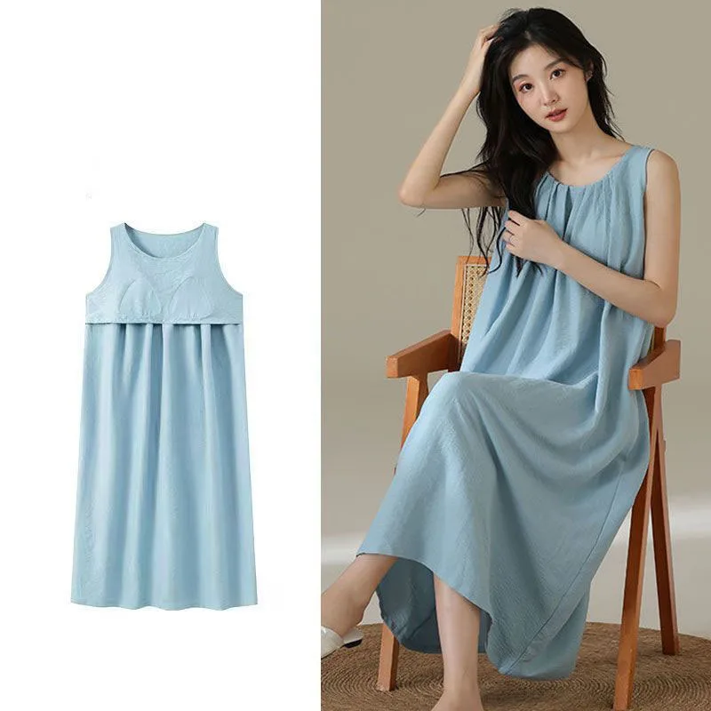 Fashion O-Neck Solid Color All-match Folds Sleeveless Dress Women's Clothing Summer New Loose Commuter Casual Dresses
Fashion O-Neck Solid Color All-match Folds Sleeveless Dress Women's Clothing Summer New Loose Commuter Casual Dresses