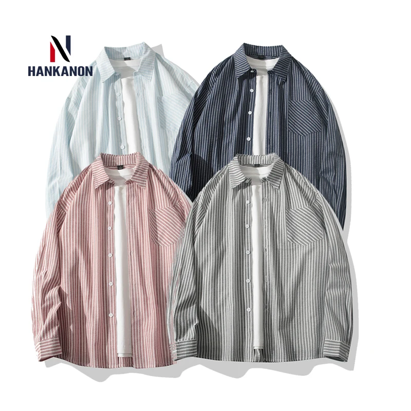 Spring New Arrival Striped Long-Sleeved Shirt Coat: Loose Casual Unisex Design for Couples
Spring New Arrival Striped Long-Sleeved Shirt Coat: Loose Casual Unisex Design for Couples