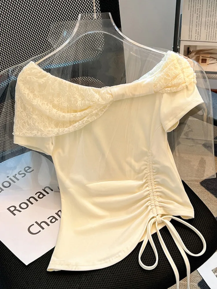 Женская летняя футболка с рюшами Sve Lace в стиле пэчворк, облегающий топ на шнуровке, асимметричный дизайн, смесь хлопка и полиэстера
Женская летняя футболка с рюшами Sve Lace в стиле пэчворк, облегающий топ на шнуровке, асимметричный дизайн, смесь хлопка и полиэстера