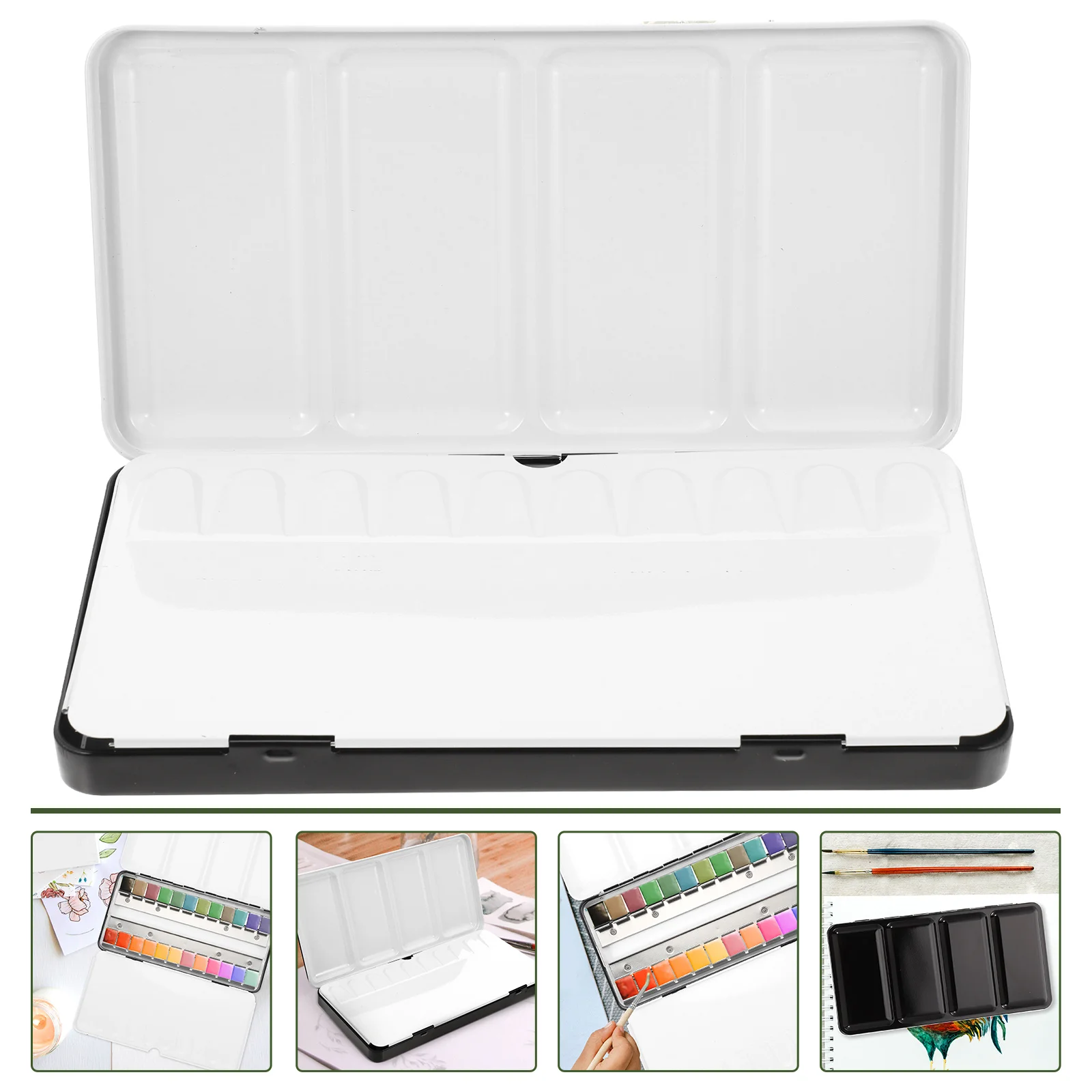 Watercolor Mixing Palette Half Pans Storage Boxes Empty Tins Paint Case Black Travel
Watercolor Mixing Palette Half Pans Storage Boxes Empty Tins Paint Case Black Travel