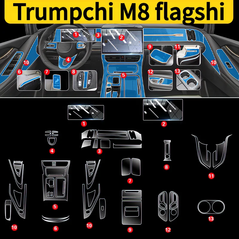 For Trumpchi M8flagship 23-25interior protection Dashboard Multimedia Navigation Transparent Scratch-Resistant Film Modification
For Trumpchi M8flagship 23-25interior protection Dashboard Multimedia Navigation Transparent Scratch-Resistant Film Modification
