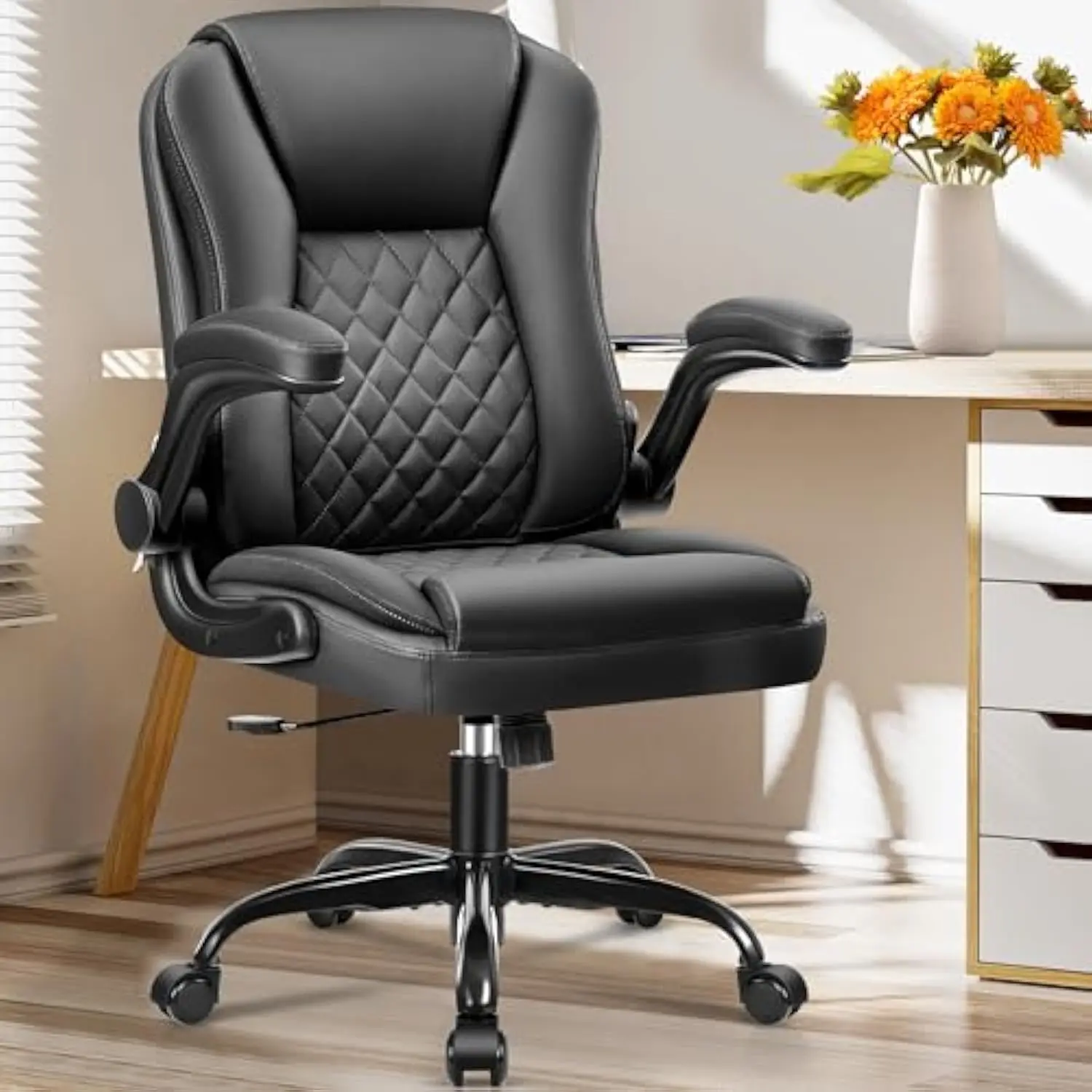 Office Chair - Executive Office Chair Leather Ergonomic Office Chair Desk Chair with Wheels Computer Chair Swivel Task Work Cha
Office Chair - Executive Office Chair Leather Ergonomic Office Chair Desk Chair with Wheels Computer Chair Swivel Task Work Cha
