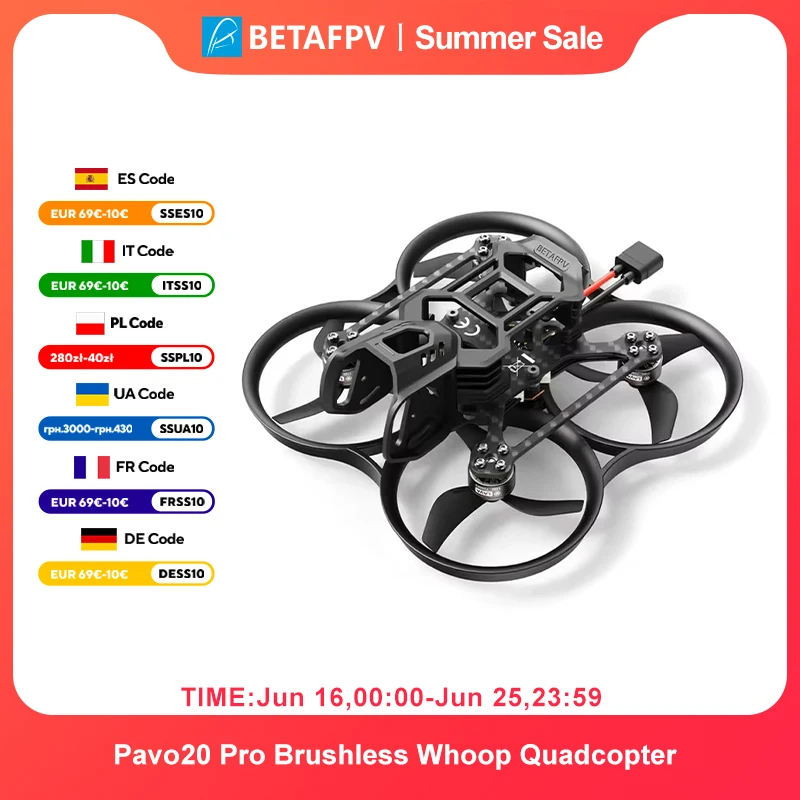 Бесщеточный квадрокоптер BETAFPV Pavo20 Pro (без цифрового VTX и камеры HD) Бесщеточные двигатели LAVA 1104 7200KV 3S 550 Mah 75C
Бесщеточный квадрокоптер BETAFPV Pavo20 Pro (без цифрового VTX и камеры HD) Бесщеточные двигатели LAVA 1104 7200KV 3S 550 Mah 75C