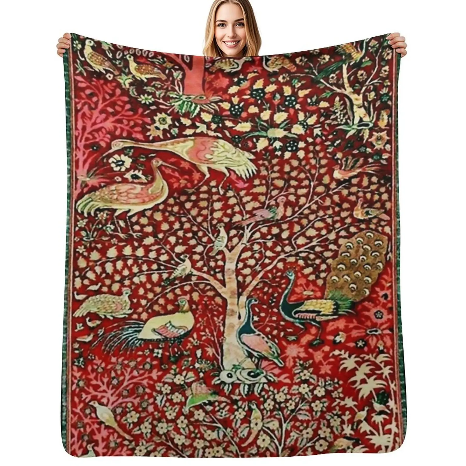 Antique Persian Rug Bird Tree Flowers ca. 1600 Print Throw Blanket Travel Size Cozy Blanket for Plane Train
Antique Persian Rug Bird Tree Flowers ca. 1600 Print Throw Blanket Travel Size Cozy Blanket for Plane Train