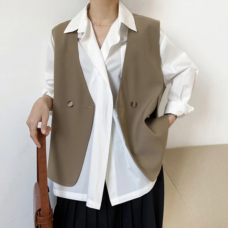 2022 Summer Sleeveless Blazer Suit for Women Loose Korean Fashion Working Wear Black Ladies Clothing Vest CT5126
2022 Summer Sleeveless Blazer Suit for Women Loose Korean Fashion Working Wear Black Ladies Clothing Vest CT5126