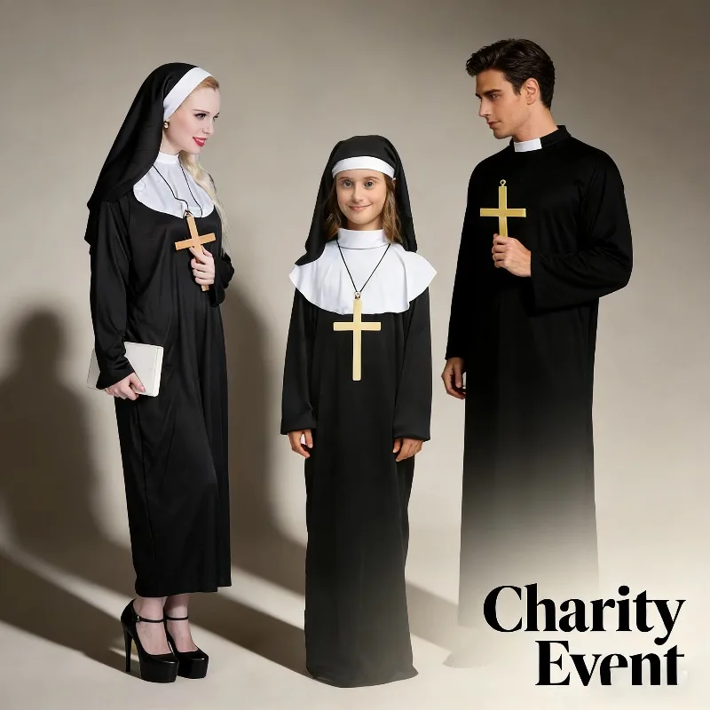 Adult Nun Cosplay Costume Virgin Mary Priest Robe Set for Halloween Party Dress Up and Stage Performance
Adult Nun Cosplay Costume Virgin Mary Priest Robe Set for Halloween Party Dress Up and Stage Performance