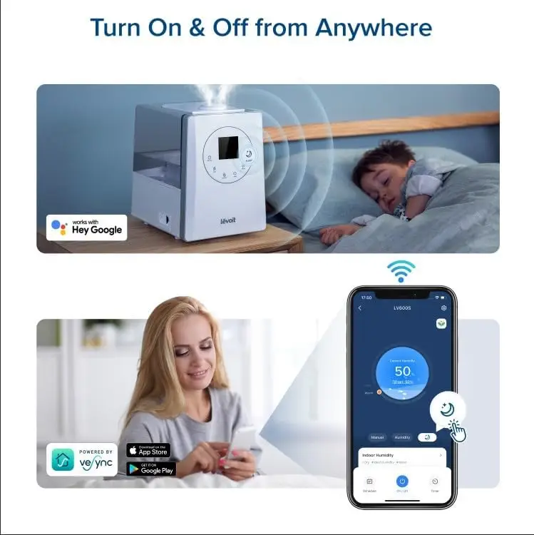 LV600S Smart Warm and Cool Mist Humidifiers for Home Bedroom Large Room, (6L) 753ft² Coverage, Quickly & Evenly Humidify Whole H
LV600S Smart Warm and Cool Mist Humidifiers for Home Bedroom Large Room, (6L) 753ft² Coverage, Quickly & Evenly Humidify Whole H