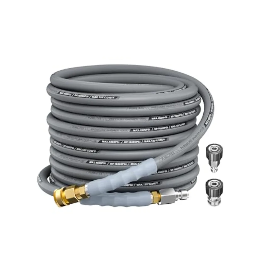 Шланг для мойки высокого давления 3/8'' (15 см), 15 м, 4800 фунтов на кв. дюйм, устойчивый к перегибам, с оплеткой из стальной проволоки, с быстроразъемным соединением и 2 штуки в комплекте
Шланг для мойки высокого давления 3/8'' (15 см), 15 м, 4800 фунтов на кв. дюйм, устойчивый к перегибам, с оплеткой из стальной проволоки, с быстроразъемным соединением и 2 штуки в комплекте