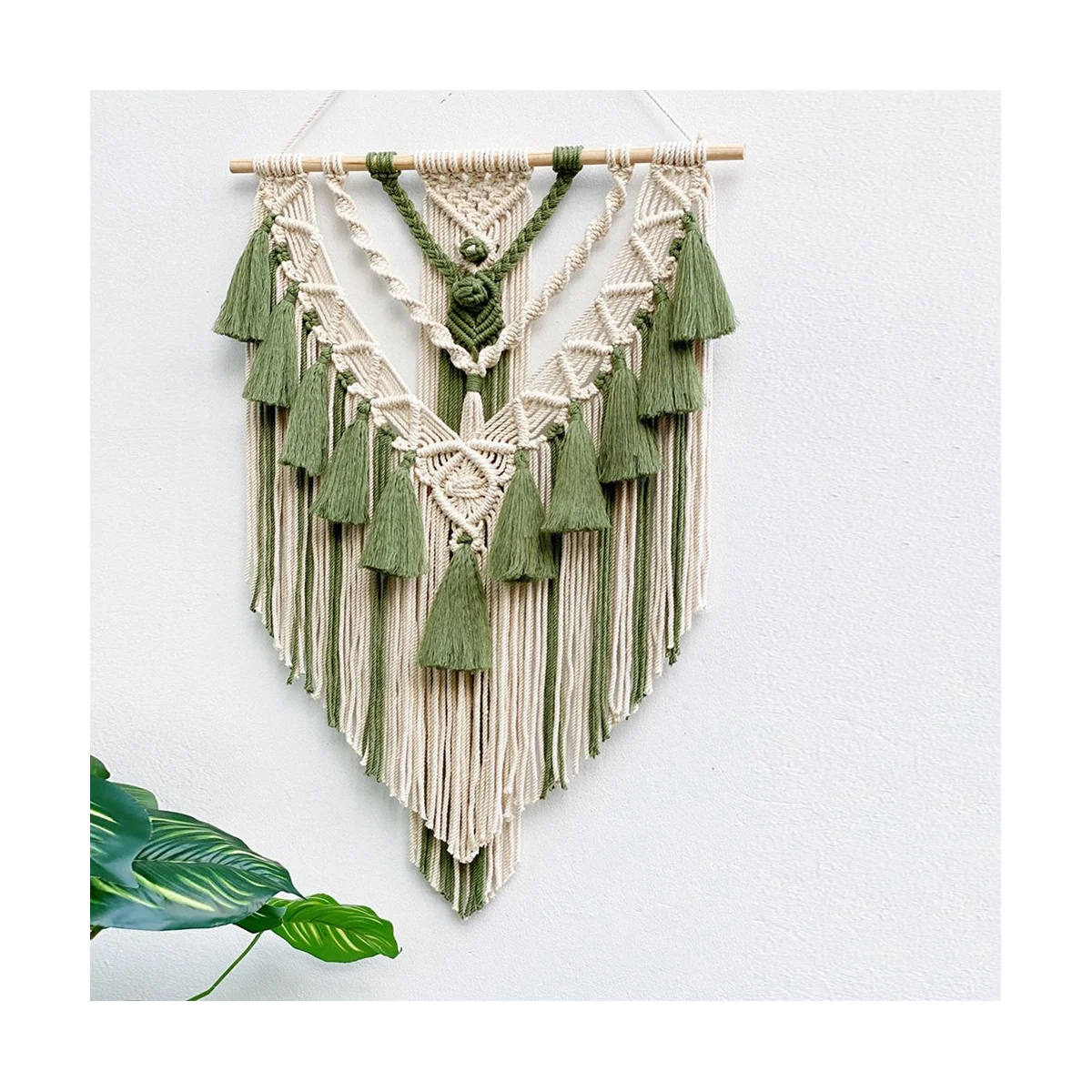 Hand-Woven Color Macrame Wall Hanging Ornament Boho Craft Decoration Gorgeous Tapestry for Livingroom Decor Green
Hand-Woven Color Macrame Wall Hanging Ornament Boho Craft Decoration Gorgeous Tapestry for Livingroom Decor Green