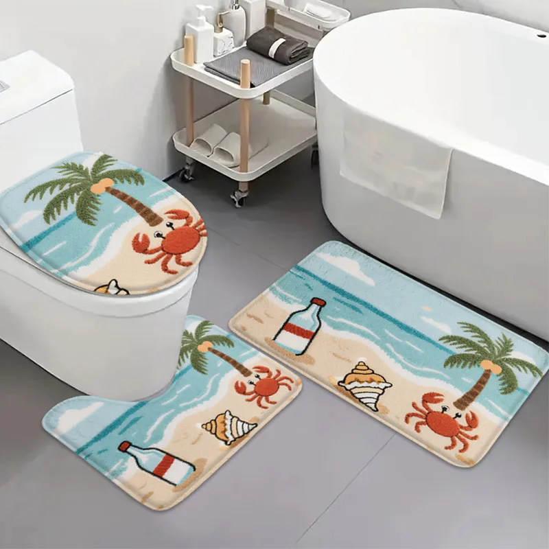 Ocean Toilet Mat Collection: U-Shaped Absorbent Flannel Pad for Bathroom and Tub, 3PCS Non-Slip
Ocean Toilet Mat Collection: U-Shaped Absorbent Flannel Pad for Bathroom and Tub, 3PCS Non-Slip