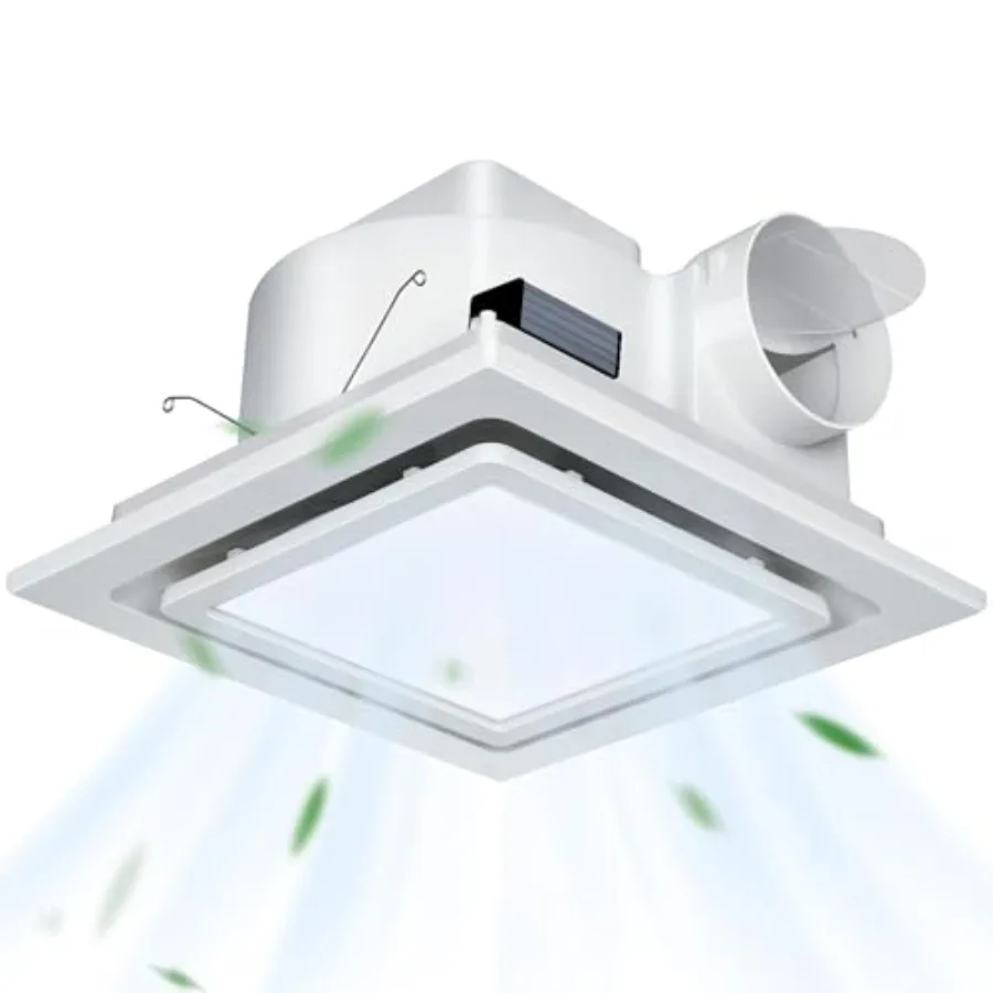 Bathroom exhaust fan with ultra quiet 1.0 sone operation, ABS plastic housing, white color, 120 CFM airflow, 6500K LED light, e
Bathroom exhaust fan with ultra quiet 1.0 sone operation, ABS plastic housing, white color, 120 CFM airflow, 6500K LED light, e