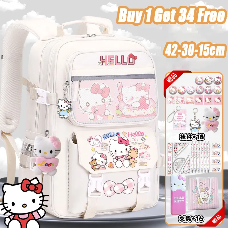 Рюкзак Hello Kitty, милый рюкзак Sanrio для девочек, нейлоновый материал, защита от гребня, большой вместительный школьный рюкзак
Рюкзак Hello Kitty, милый рюкзак Sanrio для девочек, нейлоновый материал, защита от гребня, большой вместительный школьный рюкзак