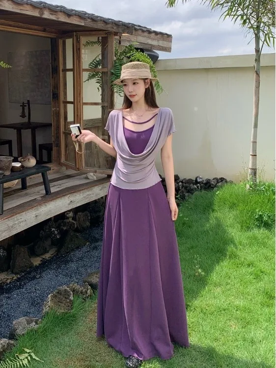 plus Size Pure Desire Style Summer New Design Sensation Short Sleeve Waist Cinching Slimming Dress And Top Set Korean Version
plus Size Pure Desire Style Summer New Design Sensation Short Sleeve Waist Cinching Slimming Dress And Top Set Korean Version