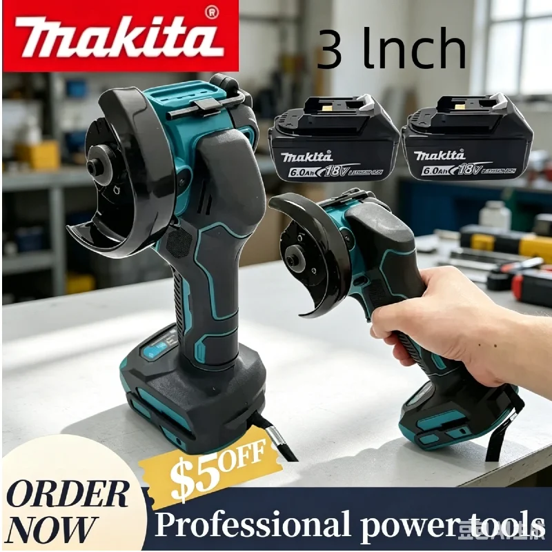 Makita 3 Inch Mini Cordless Angle Grinder Lightweight Electirc Cut Off Saw Metal Wood Cutting Power Hand Tool
Makita 3 Inch Mini Cordless Angle Grinder Lightweight Electirc Cut Off Saw Metal Wood Cutting Power Hand Tool