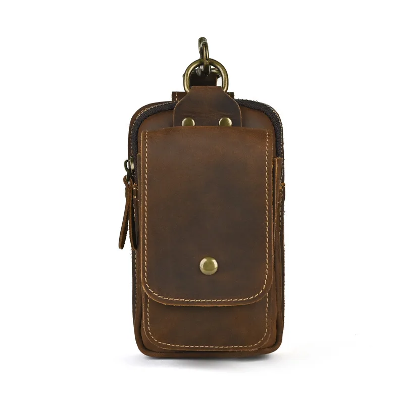 Vintage Crazy Horse Leather Belt Bag, Top-Grain Cowhide Waist Pack with 7" Phone Holster, Multi-Functional EDC Pouch
Vintage Crazy Horse Leather Belt Bag, Top-Grain Cowhide Waist Pack with 7" Phone Holster, Multi-Functional EDC Pouch