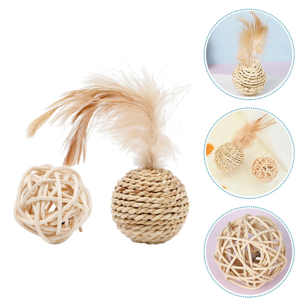 2 Pcs Cat Automatic Toy Cardboard Toys Balls with Bells Set Cats Rattan Kitten for Babies
2 Pcs Cat Automatic Toy Cardboard Toys Balls with Bells Set Cats Rattan Kitten for Babies