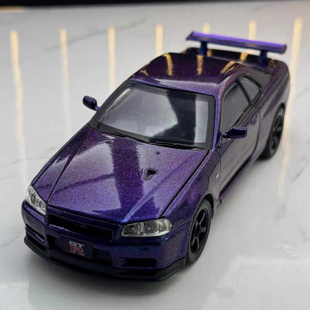 Масштаб 1:32, SKYLINE GTR R34, игрушки, автомобиль, металлические модели литья под давлением с колесом, подсветка, музыкальные спортивные автомобили, подарки для малышей
Масштаб 1:32, SKYLINE GTR R34, игрушки, автомобиль, металлические модели литья под давлением с колесом, подсветка, музыкальные спортивные автомобили, подарки для малышей