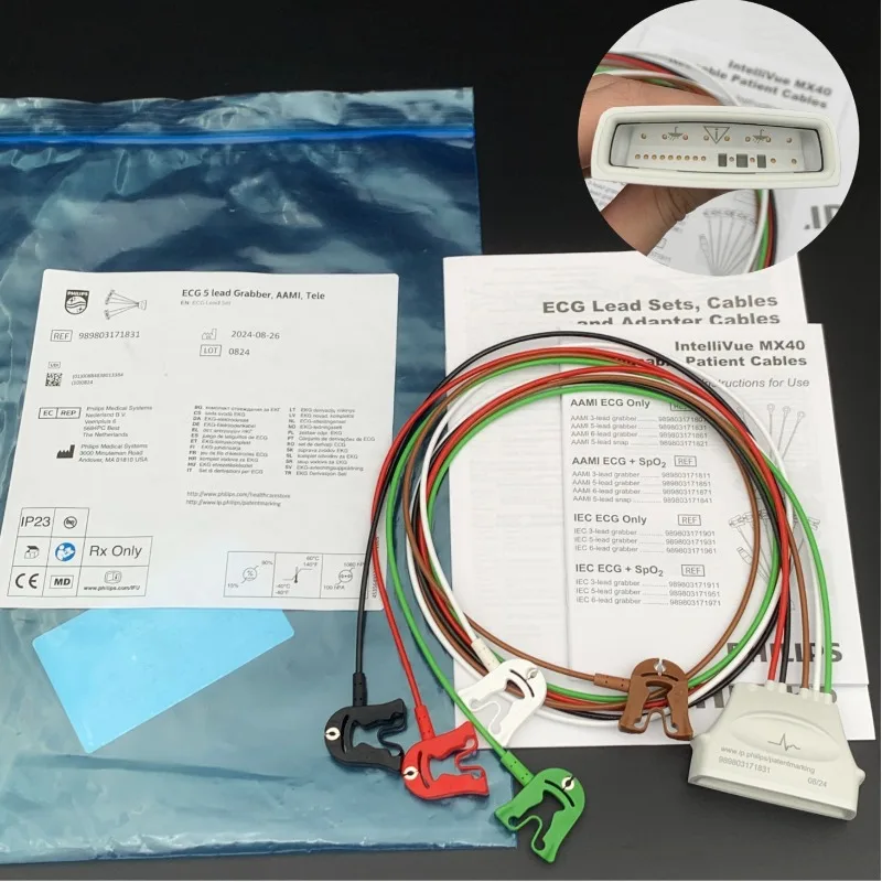 Suitable for 865351 dynamic telemetry ecg monitor lead wire five-lead american standard clip mx40
Suitable for 865351 dynamic telemetry ecg monitor lead wire five-lead american standard clip mx40