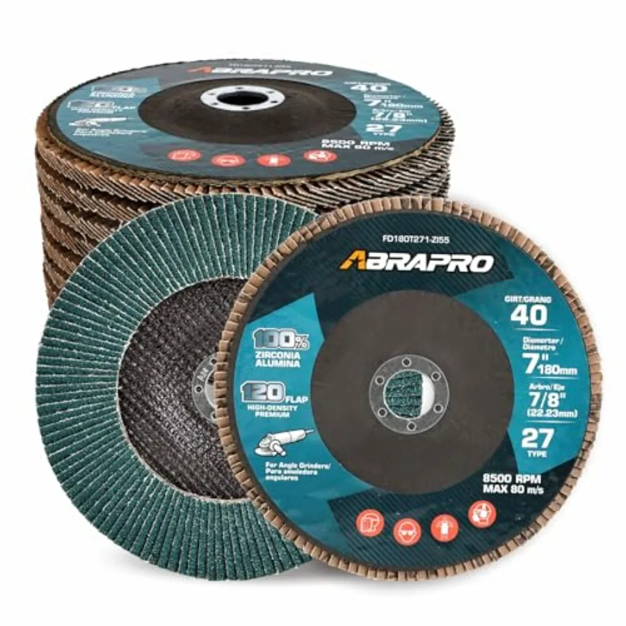 10 Pack 7" x 7/8" Flap Discs T27 Industrial Zirconia Abrasive 7 Inch Grinding Discs High Performance Grinding Wheel Finishing D
10 Pack 7" x 7/8" Flap Discs T27 Industrial Zirconia Abrasive 7 Inch Grinding Discs High Performance Grinding Wheel Finishing D