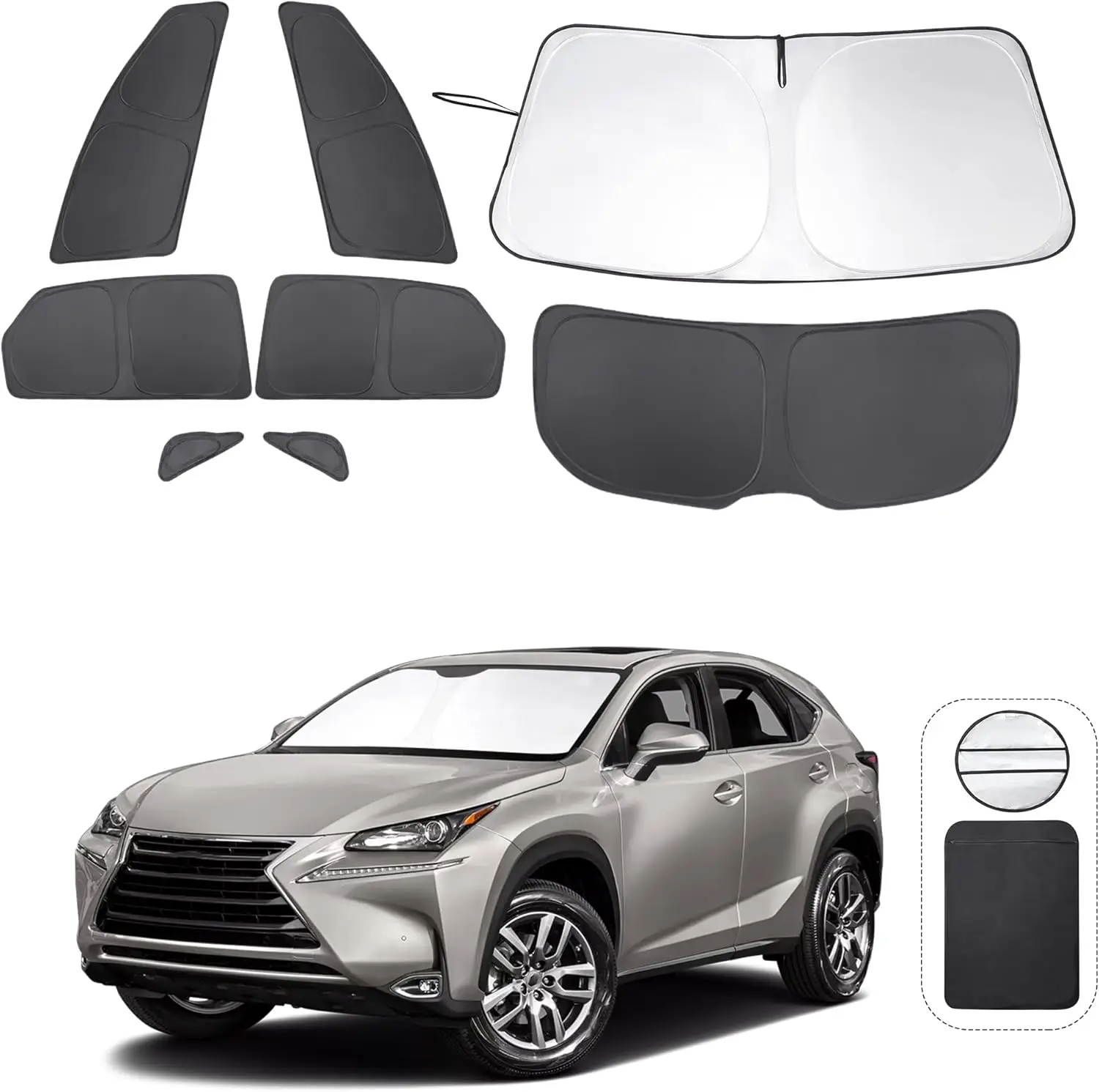 Комплект из 8 солнцезащитных шторок для окон автомобиля Lexus NX (модели 2015-2021), защита от УФ-излучения и обеспечение приватности для кемпинга и отдыха
Комплект из 8 солнцезащитных шторок для окон автомобиля Lexus NX (модели 2015-2021), защита от УФ-излучения и обеспечение приватности для кемпинга и отдыха