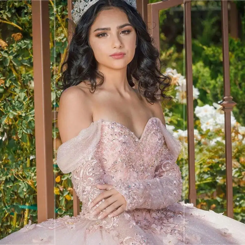 Lovely Pink Flower Quinceanera Dresses 2025 Beading Long Sleeves Sweet 16 Dress Pageant Gala Birthday Vestidos De 15 Años Miss
Lovely Pink Flower Quinceanera Dresses 2025 Beading Long Sleeves Sweet 16 Dress Pageant Gala Birthday Vestidos De 15 Años Miss