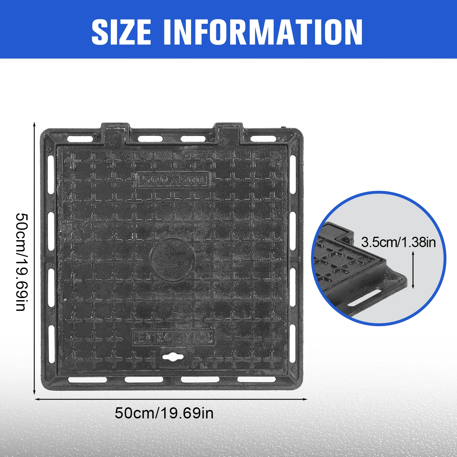 Heavy-Duty Driveway Septic Tank Lid with Base Plumbing Revision Hatch Cover Non-Slip Design for Sewer Yard Concrete Basement
Heavy-Duty Driveway Septic Tank Lid with Base Plumbing Revision Hatch Cover Non-Slip Design for Sewer Yard Concrete Basement