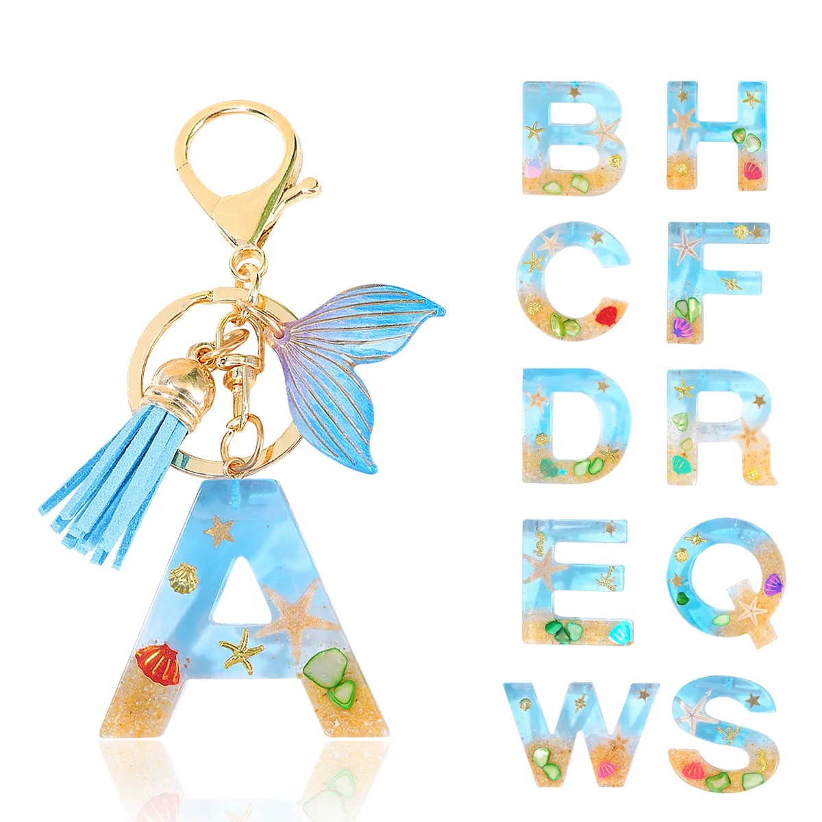 Ocean Letter Keychain Summer Men's and Women's Vacation Beach Fishtail Blue Fringed Bag Fashion Accessories Birthday Gift
Ocean Letter Keychain Summer Men's and Women's Vacation Beach Fishtail Blue Fringed Bag Fashion Accessories Birthday Gift