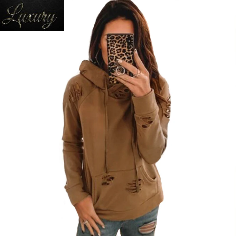 Autumn Winter Gray Hole Pullover Hoodies Casual Long Sleeve Pocket Solid Streetwear Sweatshirts For Women Clothes Hoody
Autumn Winter Gray Hole Pullover Hoodies Casual Long Sleeve Pocket Solid Streetwear Sweatshirts For Women Clothes Hoody
