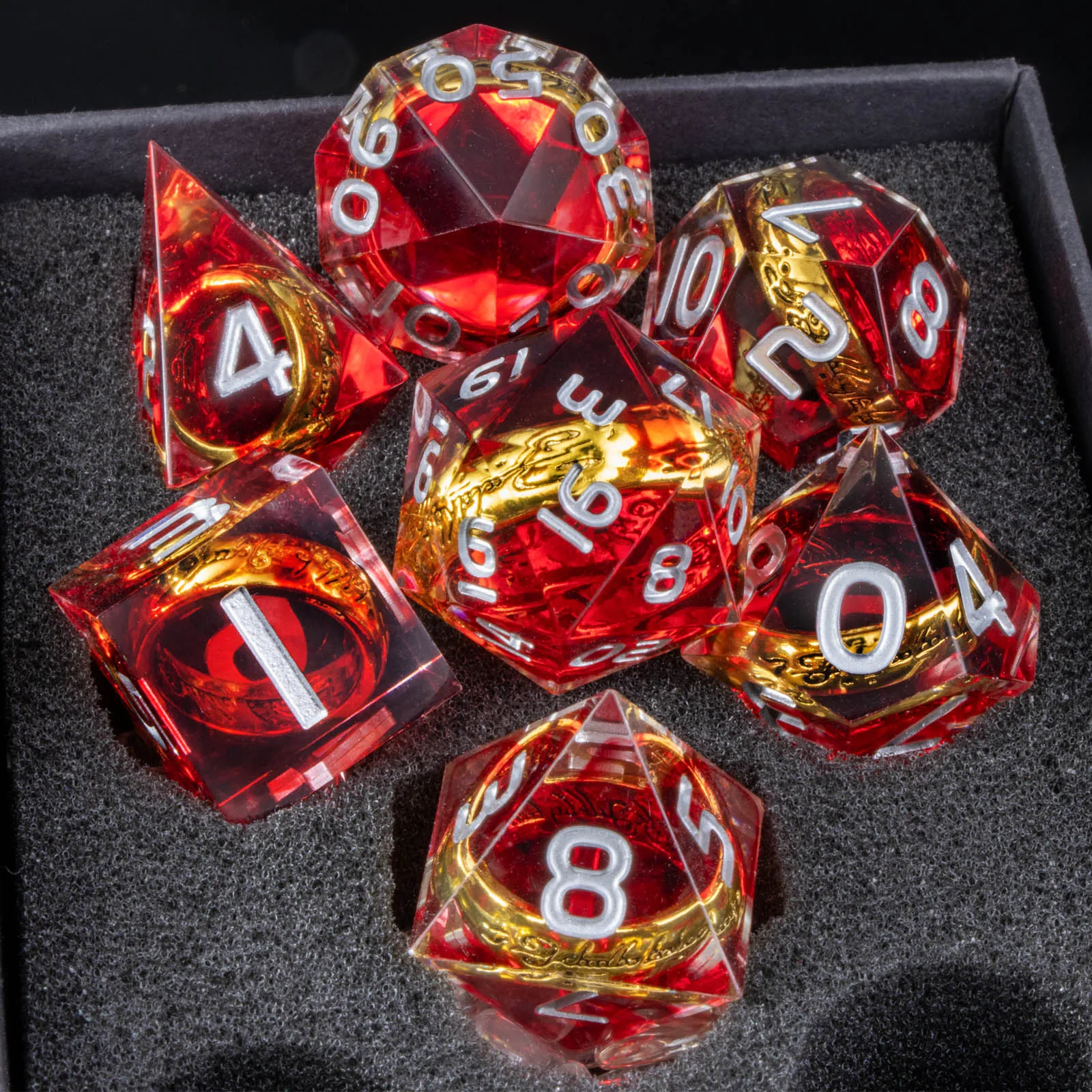Magic Lord Rings Dice Set, Blue Dungeon Dragon DnD Dice, Resin LOTR D&D Dice Set for Role Playing Game, D and D Sharp Edge Dice
Magic Lord Rings Dice Set, Blue Dungeon Dragon DnD Dice, Resin LOTR D&D Dice Set for Role Playing Game, D and D Sharp Edge Dice