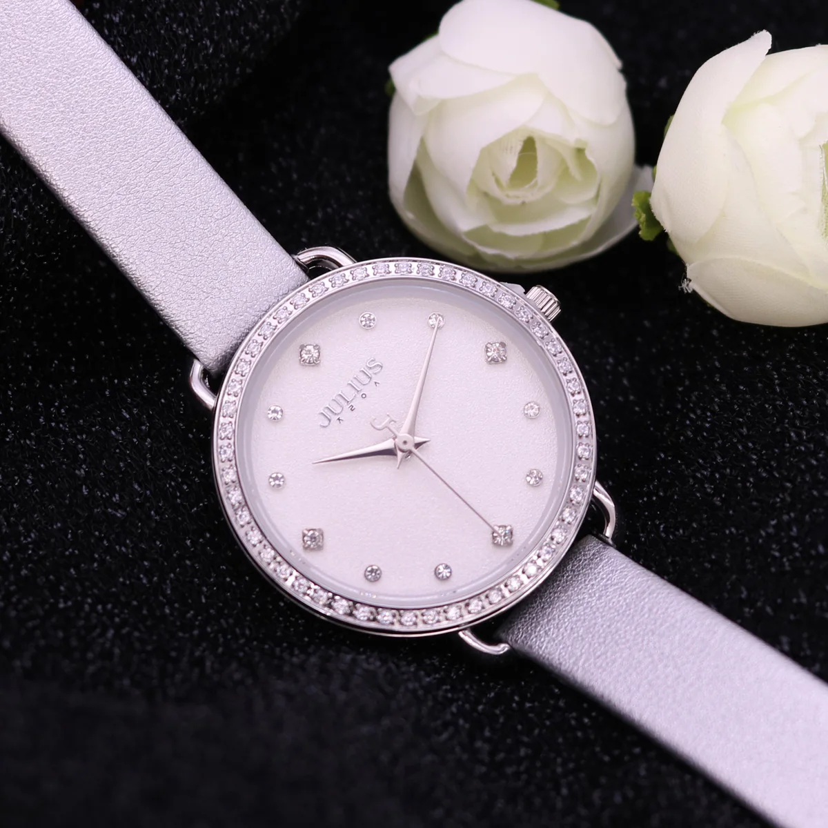 Prong-set Cubic Zirconia Julius Women's Watch Quart Hours Top Fine Fashion Bracelet Real Leather Girl’s Birthday Gift Box
Prong-set Cubic Zirconia Julius Women's Watch Quart Hours Top Fine Fashion Bracelet Real Leather Girl’s Birthday Gift Box