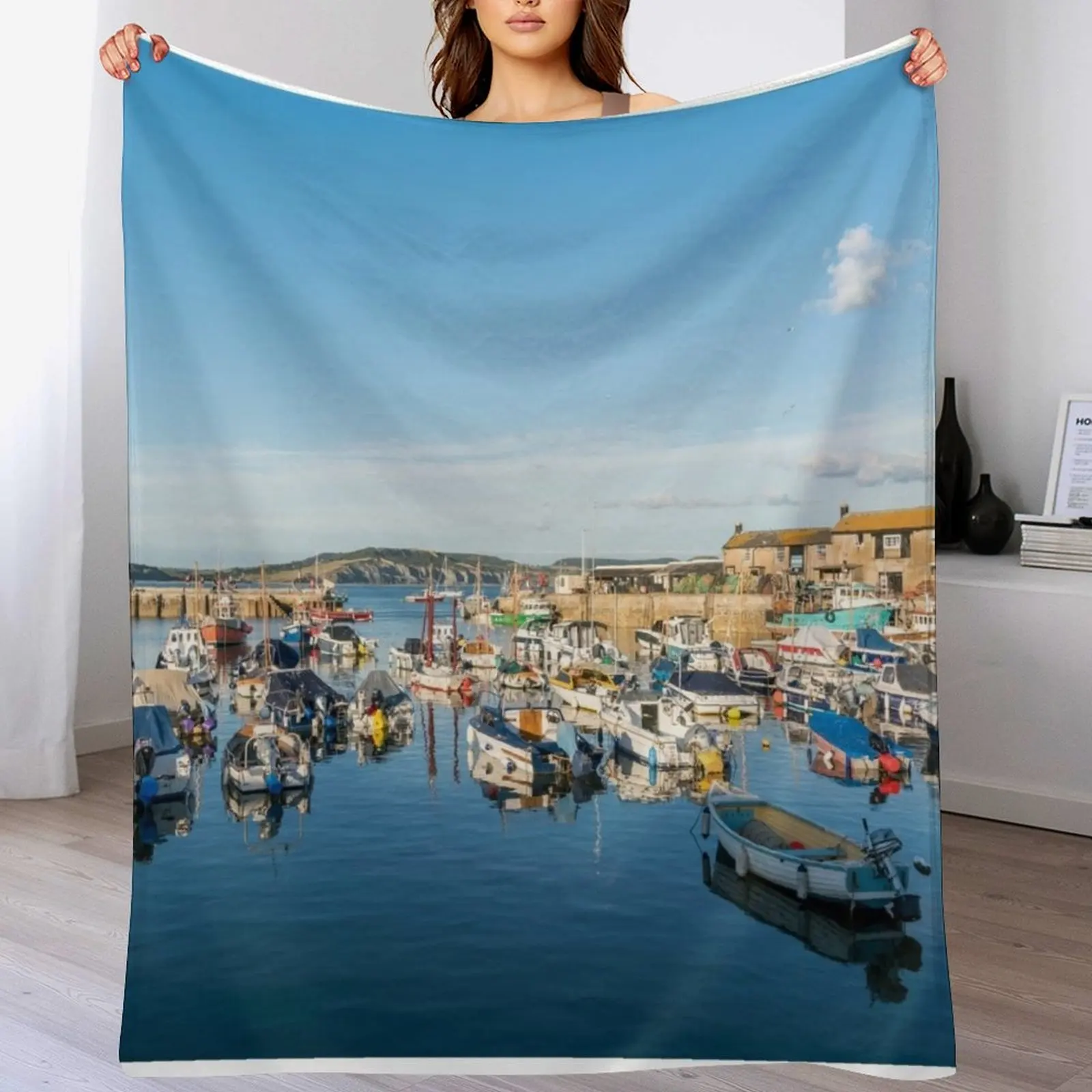 Lyme Regis Harbour Throw Blanket bed plaid blankets ands Blankets 
Lyme Regis Harbour Throw Blanket bed plaid blankets ands Blankets