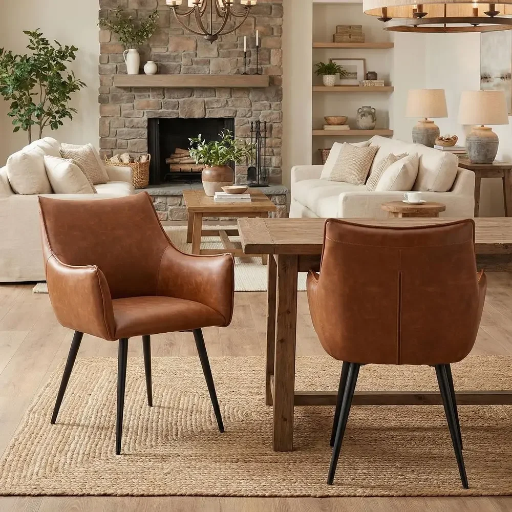 Activity ProductModern PU Leather Dining Chairs Set Of 4 With Arms And Black Metal Legs For Stylish Kitchen Or Restaurant Use
Activity ProductModern PU Leather Dining Chairs Set Of 4 With Arms And Black Metal Legs For Stylish Kitchen Or Restaurant Use