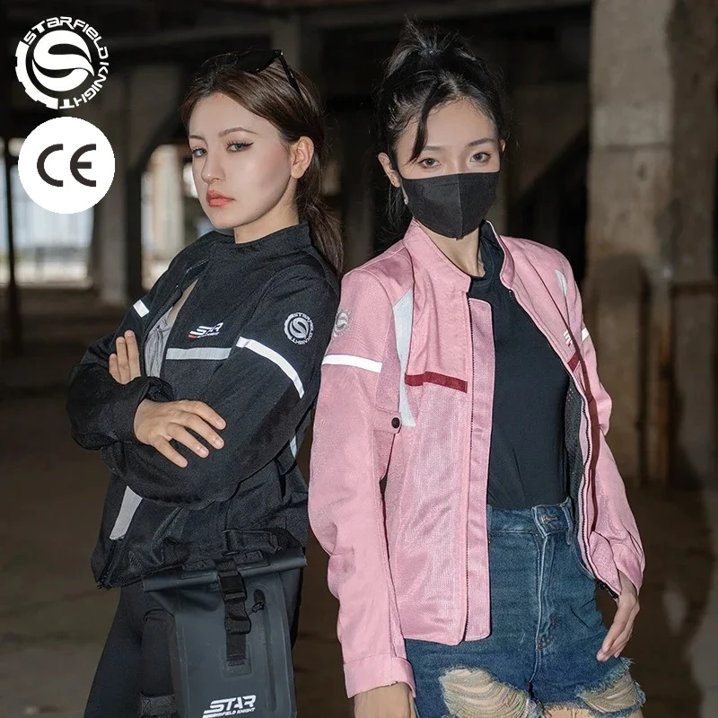 SFK New Women's Motorcycle Riding Jacket Summer Mesh Breathable Cycling Clothing with CE Body Protective Equipment Accessories
SFK New Women's Motorcycle Riding Jacket Summer Mesh Breathable Cycling Clothing with CE Body Protective Equipment Accessories