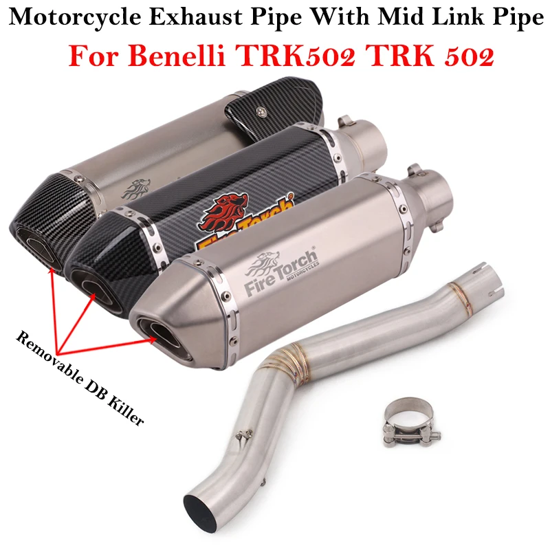 Slip On For Benelli TRK502 TRK 502 Motorcycle Exhaust Tube Escape Systems Middle Link Pipe Moto Muffler DB Killer
Slip On For Benelli TRK502 TRK 502 Motorcycle Exhaust Tube Escape Systems Middle Link Pipe Moto Muffler DB Killer