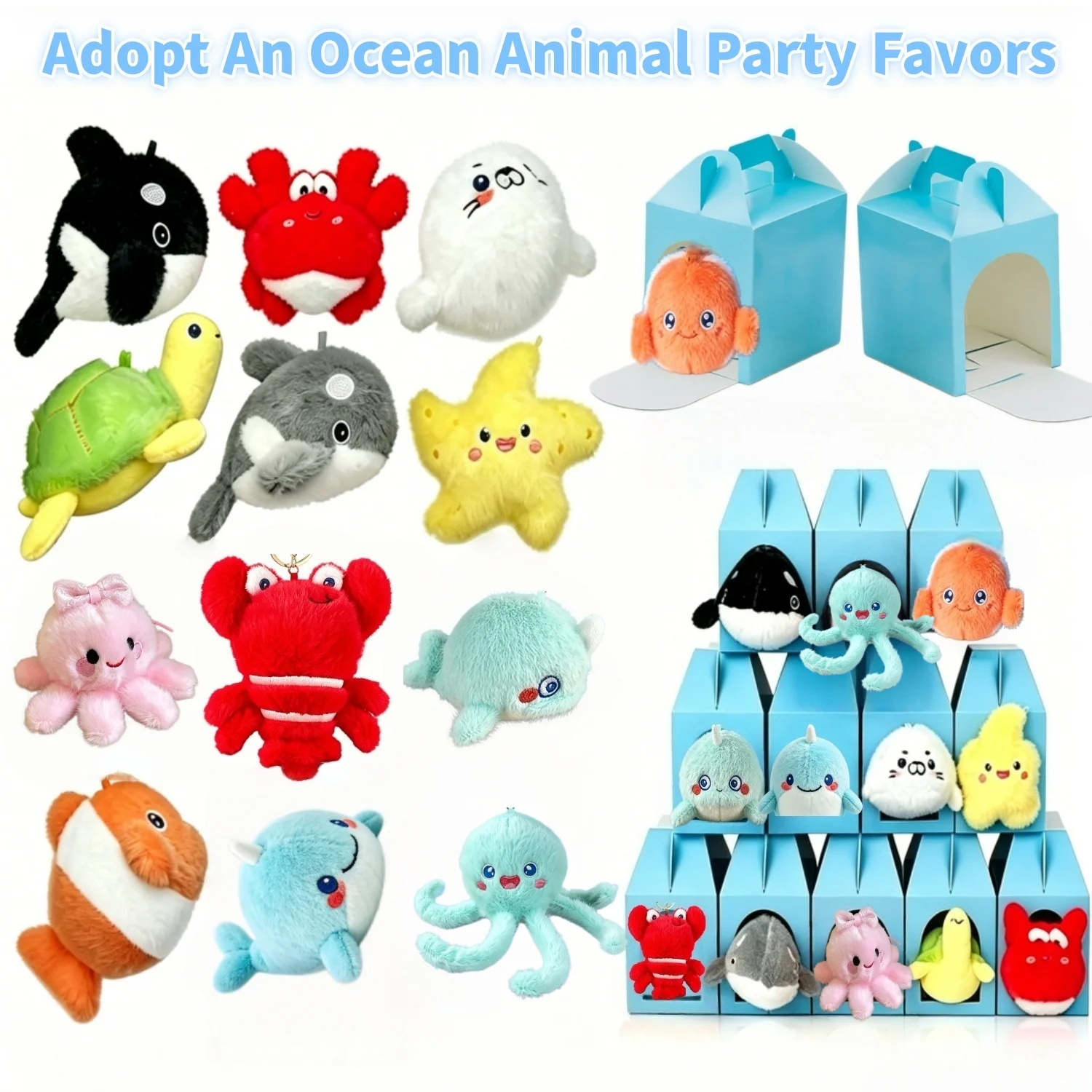 12-36Pcs Adopt a Pet Party Favors Ocean Stuffed Animals With Foldable Boxes For Sea Animal Ocean Themed Birthday Party Favors
12-36Pcs Adopt a Pet Party Favors Ocean Stuffed Animals With Foldable Boxes For Sea Animal Ocean Themed Birthday Party Favors
