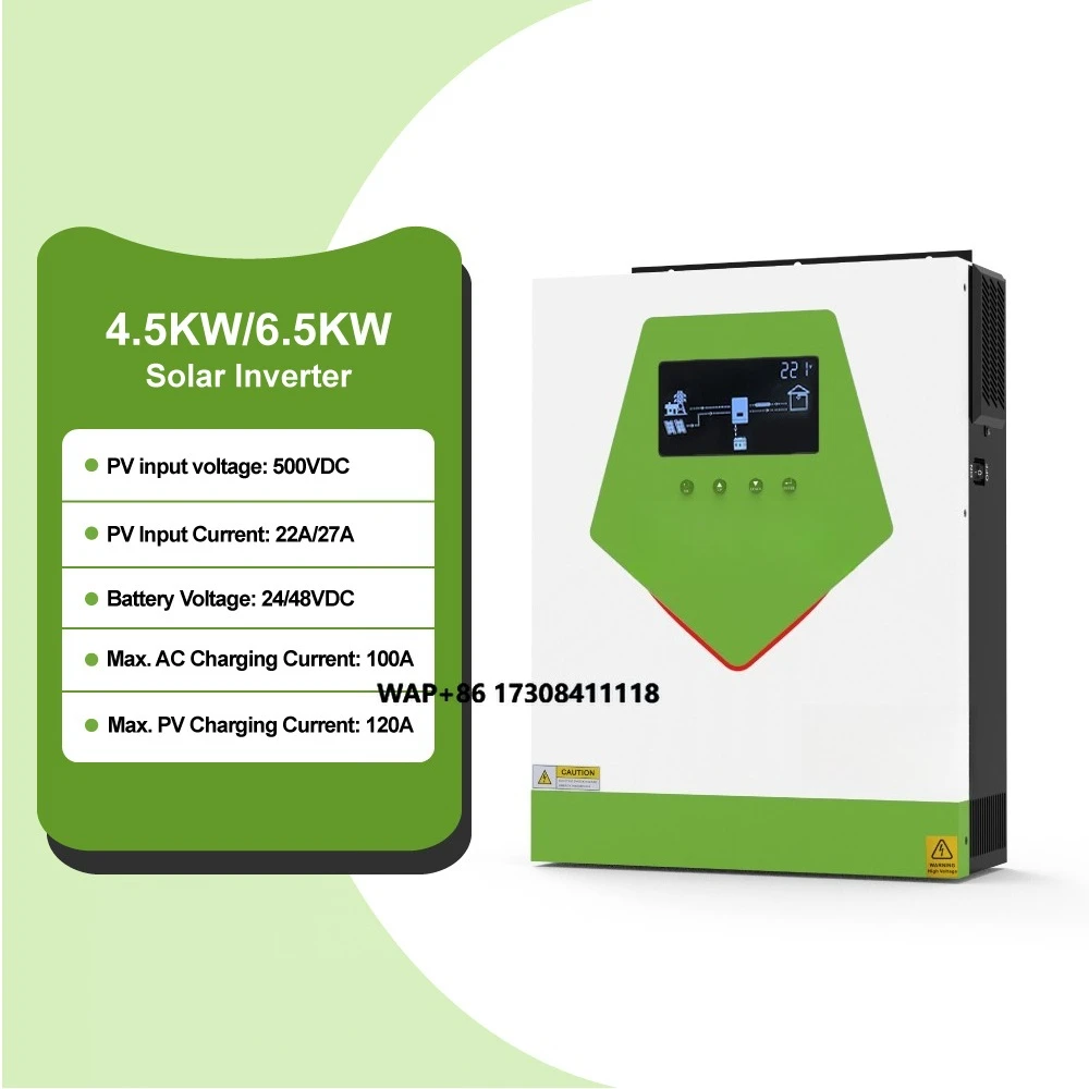 Hybrid Inverter Solar System 24v 4.5KW 48v 6.5kw Off Grid Inverters Combined With Mppt Solar Charge Controller Converter
Hybrid Inverter Solar System 24v 4.5KW 48v 6.5kw Off Grid Inverters Combined With Mppt Solar Charge Controller Converter