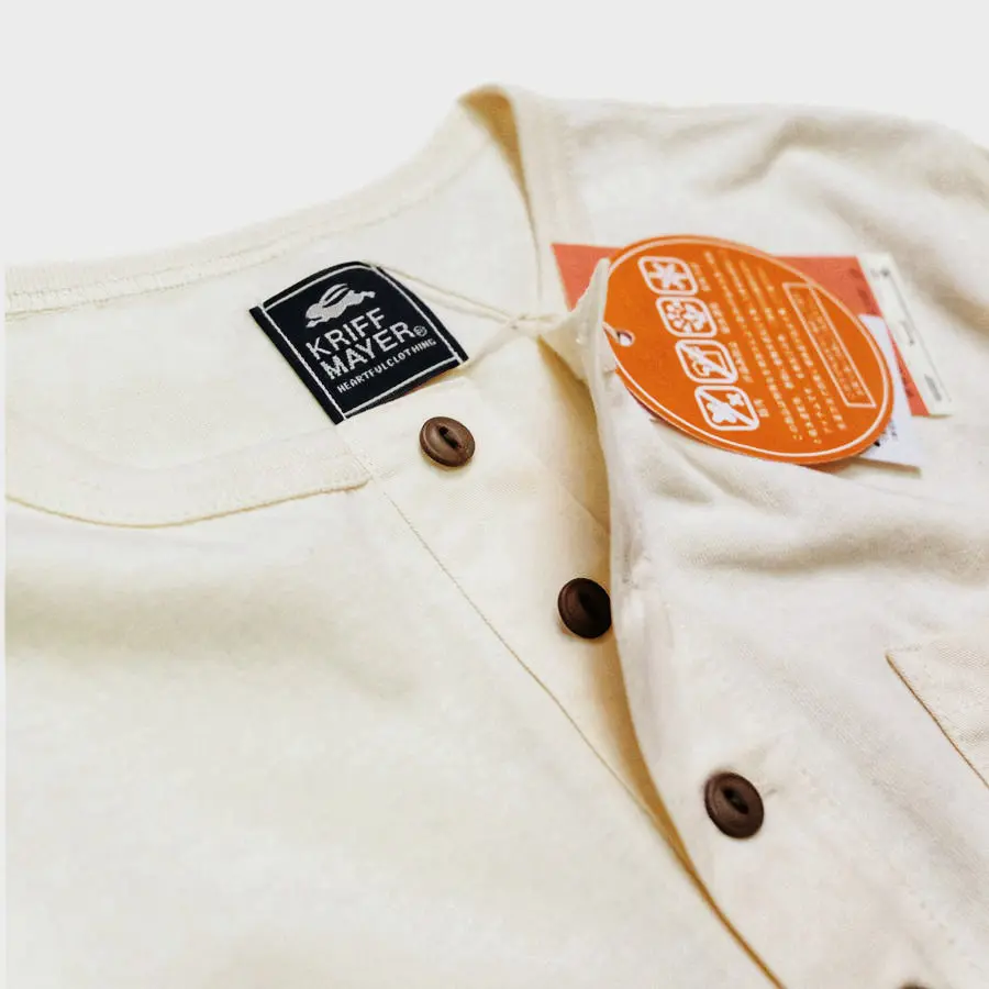 KRIFF MAYER Vintage texture double pockets henry collar retro short sleeves
KRIFF MAYER Vintage texture double pockets henry collar retro short sleeves