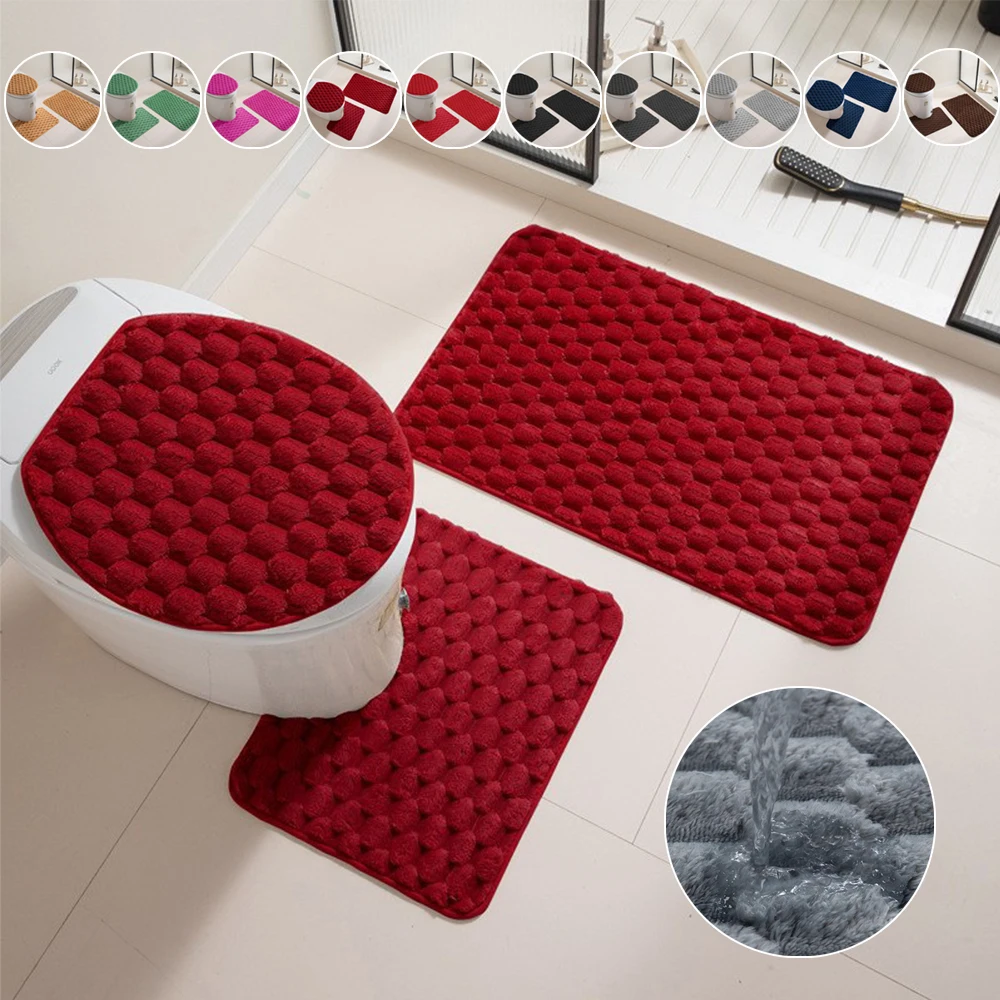 3PCS Fluffy and Soft Floor Mat Bathroom Carpets Toilet U-shaped Sponge Thickening Absorbent Foot Rug Door Mat Alfombras De Baño 
3PCS Fluffy and Soft Floor Mat Bathroom Carpets Toilet U-shaped Sponge Thickening Absorbent Foot Rug Door Mat Alfombras De Baño