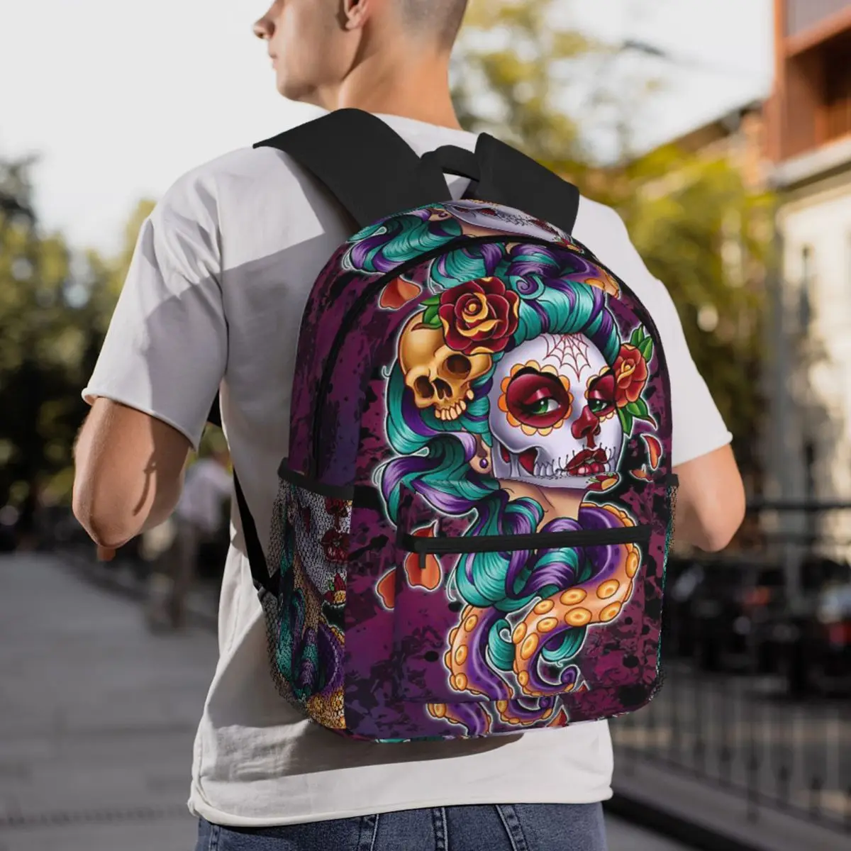 Flower Sugar Skull Tattoo Day Of The Dead Backpack Daypack Large Capacity Kids BookBag School Bag Shoulder Bags for Men Women
Flower Sugar Skull Tattoo Day Of The Dead Backpack Daypack Large Capacity Kids BookBag School Bag Shoulder Bags for Men Women