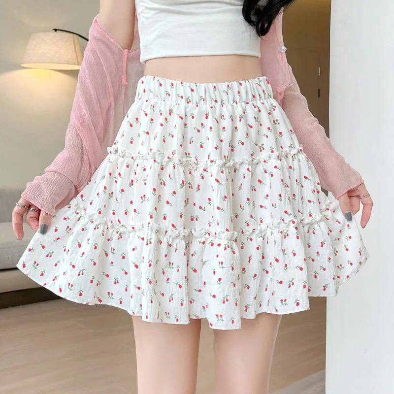 Women's Floral Mini Skirt Cute Elastic High Waist Ruffle Patchwork A-Line Skirts Woman Summer Korean Sweet Y2K Short Skirts
Women's Floral Mini Skirt Cute Elastic High Waist Ruffle Patchwork A-Line Skirts Woman Summer Korean Sweet Y2K Short Skirts